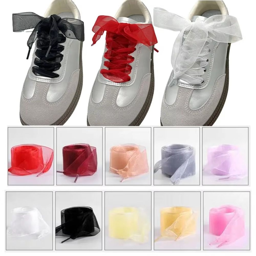 New 4cm Width Chiffon Yarn Sho - Lace Replacement Flat ulasan dan harga