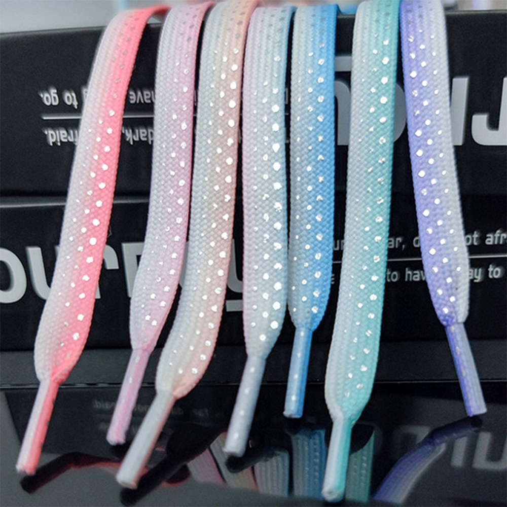 2 Pairs Gradient Splash Ink Si - Lace Replacement Flat ulasan dan harga