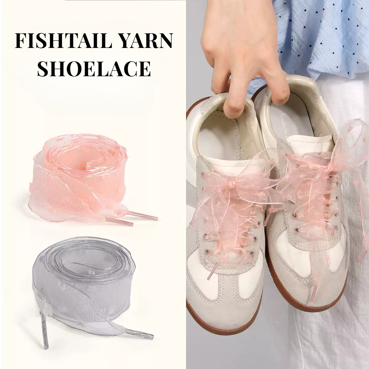 Fishtail Organza Ribbon Shoela - Lace Replacement Flat ulasan dan harga